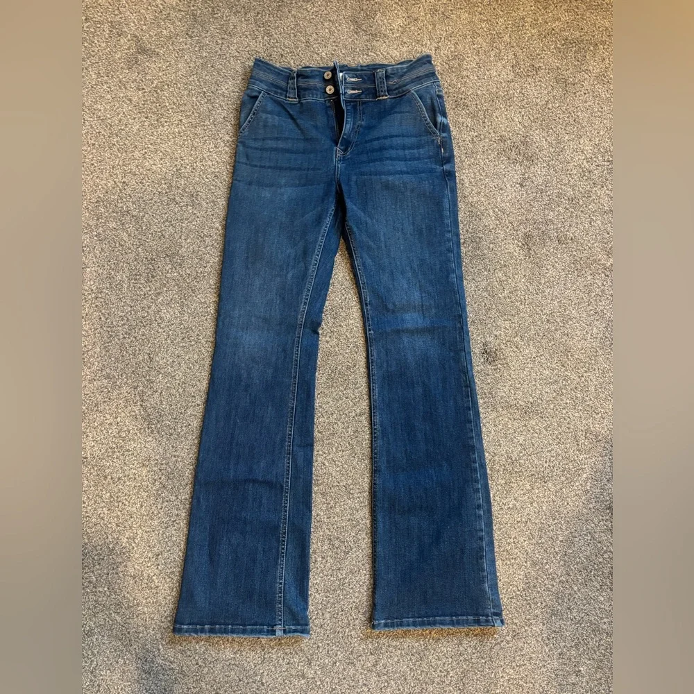 KanCan Dark Blue Flare Jeans - Picture 1 of 2